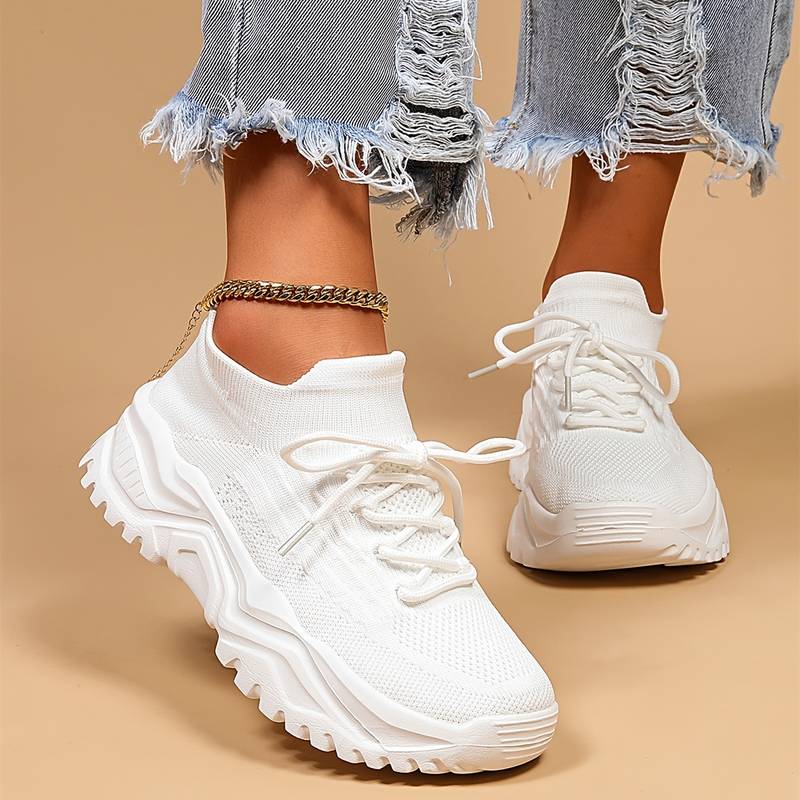 Damen Sneaker mit Strick-Obermaterial und Komfortsohle-Luzern Mode