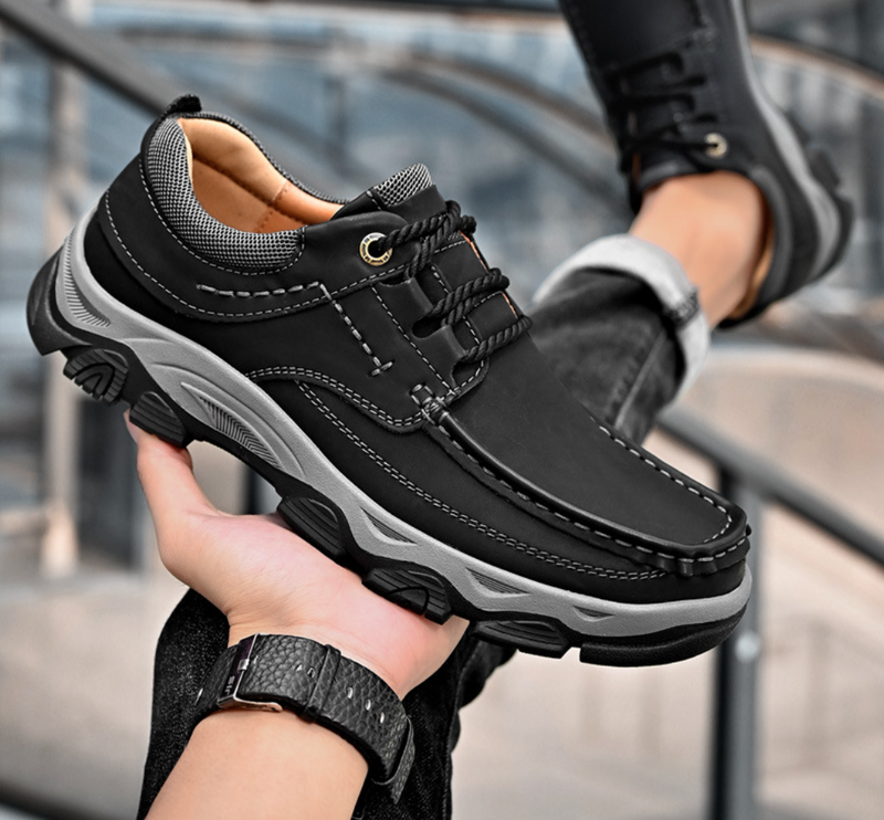 Orthopädische Herrenschuhe für täglichen Komfort kaufen-Schwarz (mit Schnürung)-39-Luzern Mode
