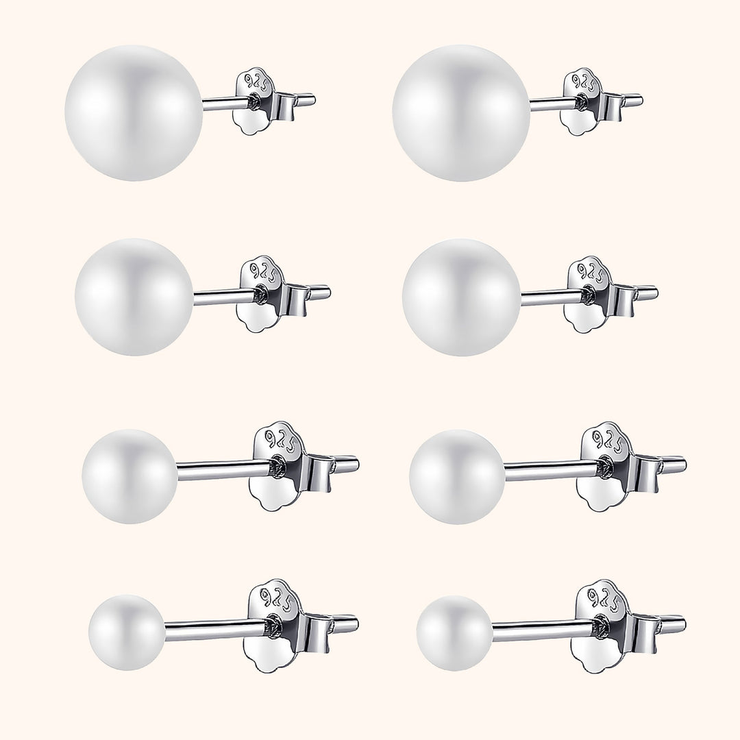 Ohrstecker | Perlen Kompakt Glänzend Sterlingsilber Langlebig Stilvoll-3 mm-Luzern Mode
