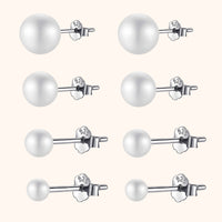Ohrstecker | Perlen Kompakt Glänzend Sterlingsilber Langlebig Stilvoll-3 mm-Luzern Mode