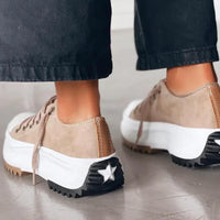 Damen Plateau Sneaker mit Keilabsatz und Schnürung-Luzern Mode