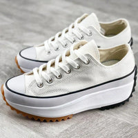 Damen Plateau Sneaker mit Keilabsatz und Schnürung-Luzern Mode