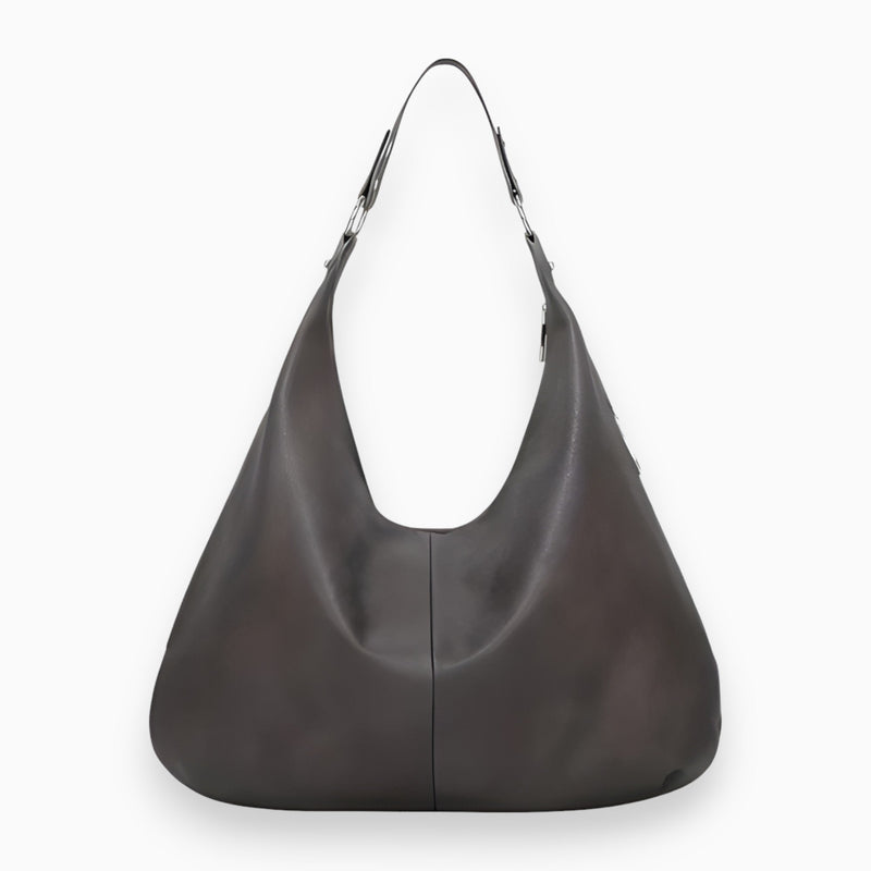 Hobo Ledertasche Damen - Elegante Schultertasche kaufen-Grau-Luzern Mode