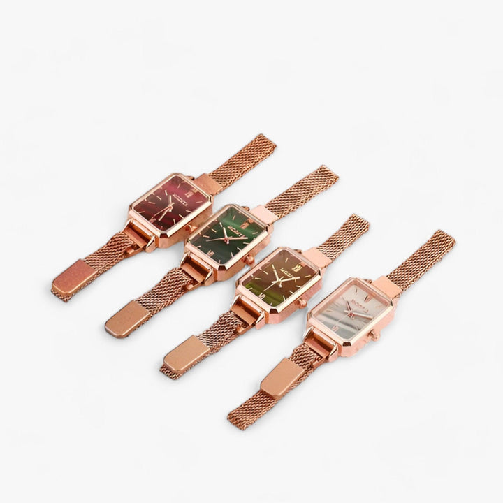 Luxus Damen Armbanduhr Set mit Mesh-Armband, 4-teilig-Luzern Mode