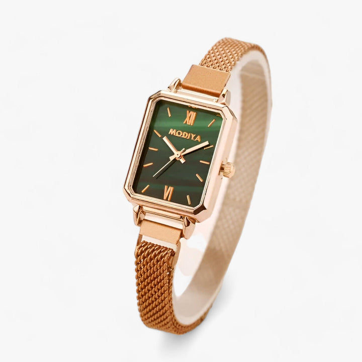 Luxus Damen Armbanduhr Set mit Mesh-Armband, 4-teilig-Grün-Luzern Mode