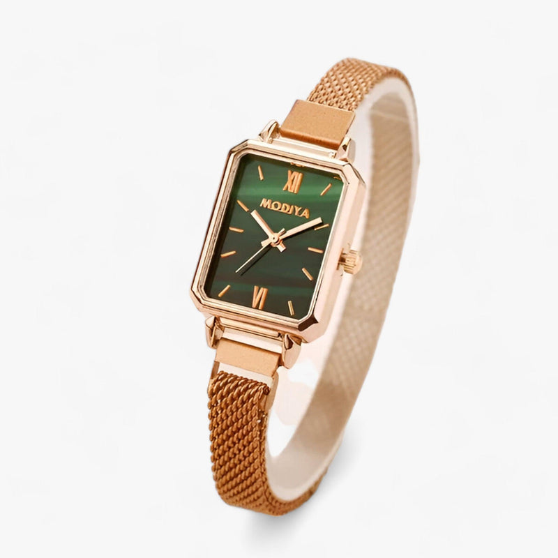 Luxus Damen Armbanduhr Set mit Mesh-Armband, 4-teilig-Grün-Luzern Mode