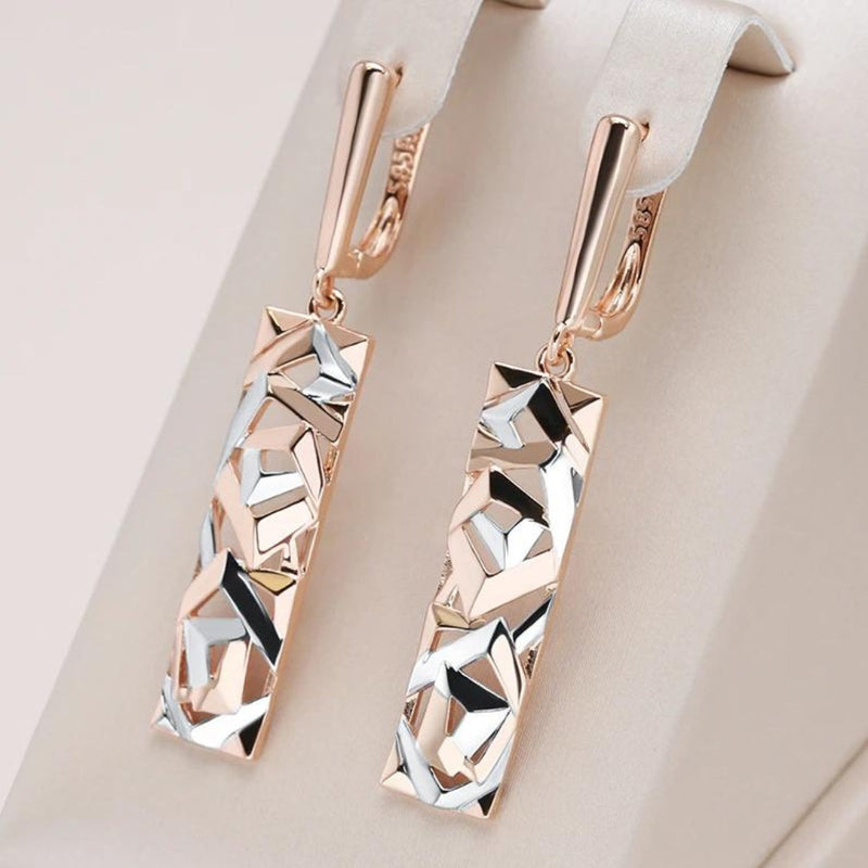 Ohrringe für Damen | Rechteckig | Gold und Silber | Stilvoll | Elegant-Luzern Mode