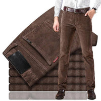 Herren Cordhose Retro-Design, Bequeme Passform, Modisch-Braun-28-Luzern Mode