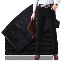 Herren Cordhose Retro-Design, Bequeme Passform, Modisch-Schwarz-28-Luzern Mode