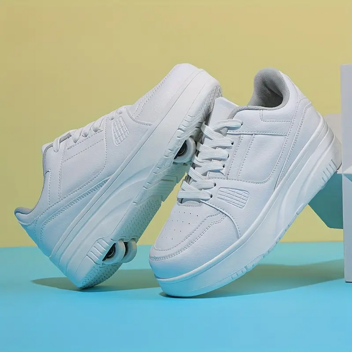 Herren Sneaker mit Rollen - Bequeme Rollschuhe für Alltag-Weiß-29-Luzern Mode