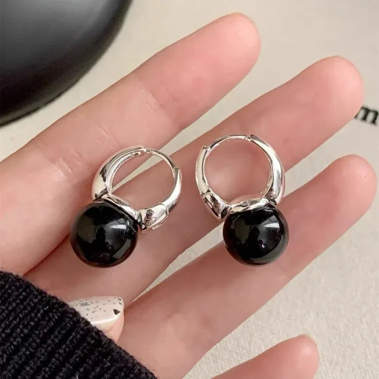 Schwarze Onyx Ohrringe | Silber Langlebig Edelstein Vielseitig Stilvoll-Luzern Mode