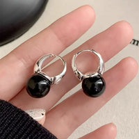Schwarze Onyx Ohrringe | Silber Langlebig Edelstein Vielseitig Stilvoll-Luzern Mode
