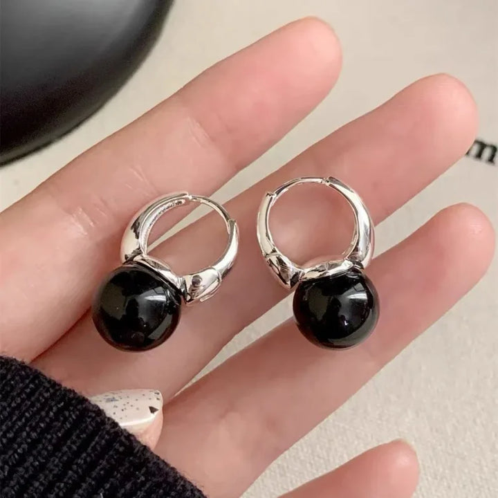Schwarze Onyx Ohrringe | Silber Langlebig Edelstein Vielseitig Stilvoll-Luzern Mode