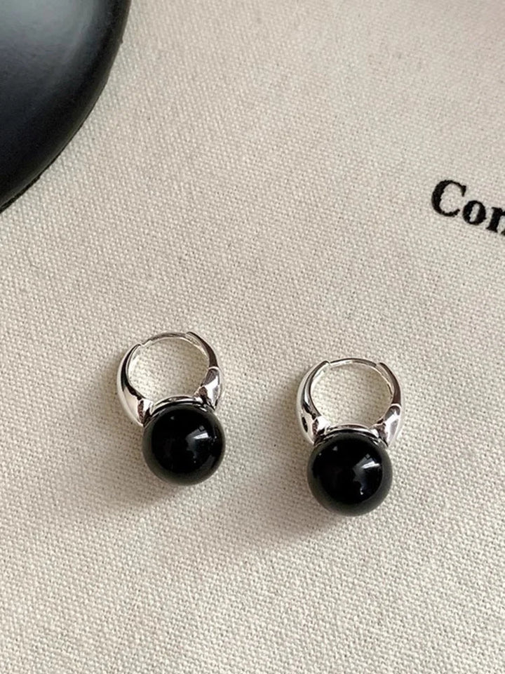 Schwarze Onyx Ohrringe | Silber Langlebig Edelstein Vielseitig Stilvoll-Luzern Mode