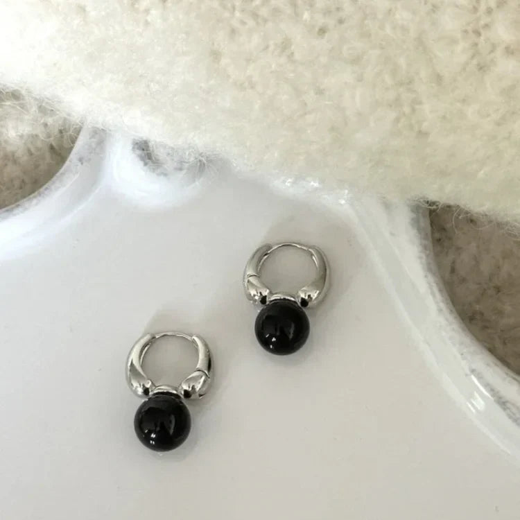 Schwarze Onyx Ohrringe | Silber Langlebig Edelstein Vielseitig Stilvoll-Luzern Mode