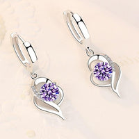 Ohrringe für Damen | Zirkon | Silber | Stilvoll | Perfektes Geschenk-Lila-Luzern Mode