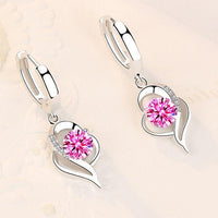 Ohrringe für Damen | Zirkon | Silber | Stilvoll | Perfektes Geschenk-Rosa-Luzern Mode