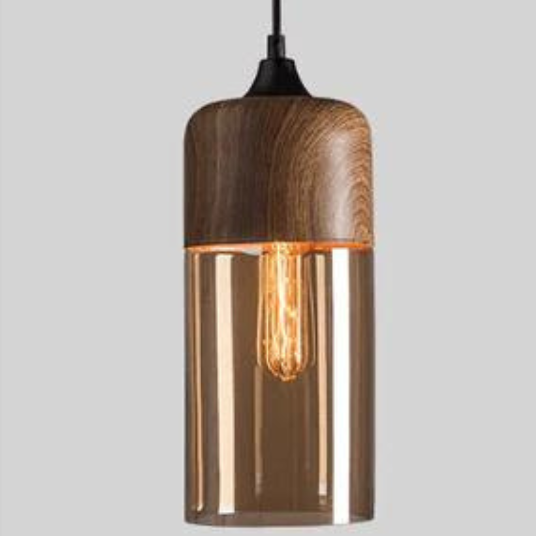 Deckenleuchte | Glas Holz Skandinavisch Stilvoll Nachhaltig E27 Stimmungsvolles Licht-Luzern Mode