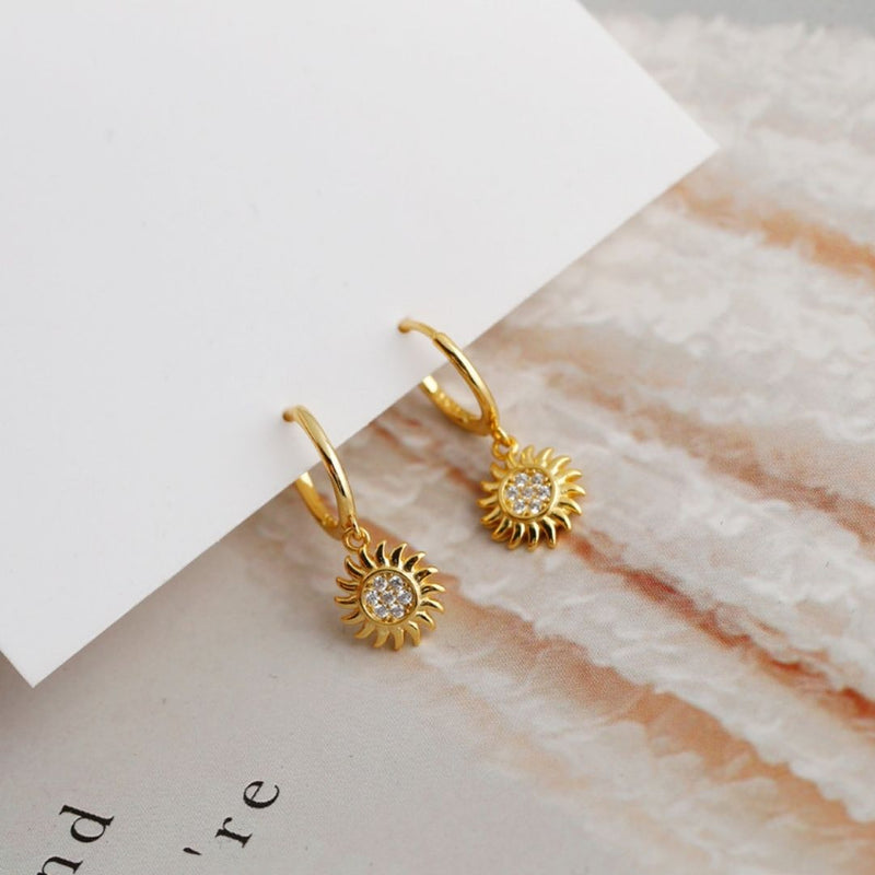 Ohrringe für Damen | Sonne | Gold | Silber | Klassisch | Stilvoll-Luzern Mode