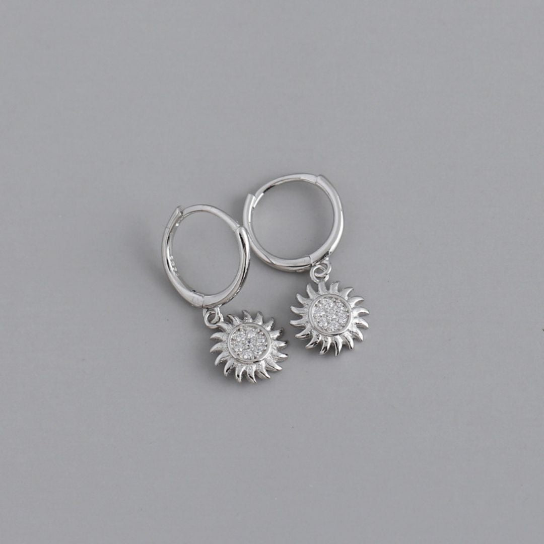 Ohrringe für Damen | Sonne | Gold | Silber | Klassisch | Stilvoll-Silber-Luzern Mode