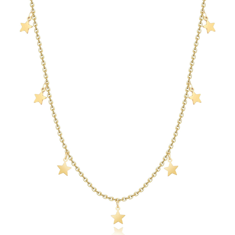 Damen Halskette | Sterne Einzigartig Langlebig Verstellbar Stilvoll Silber-Gold-Luzern Mode