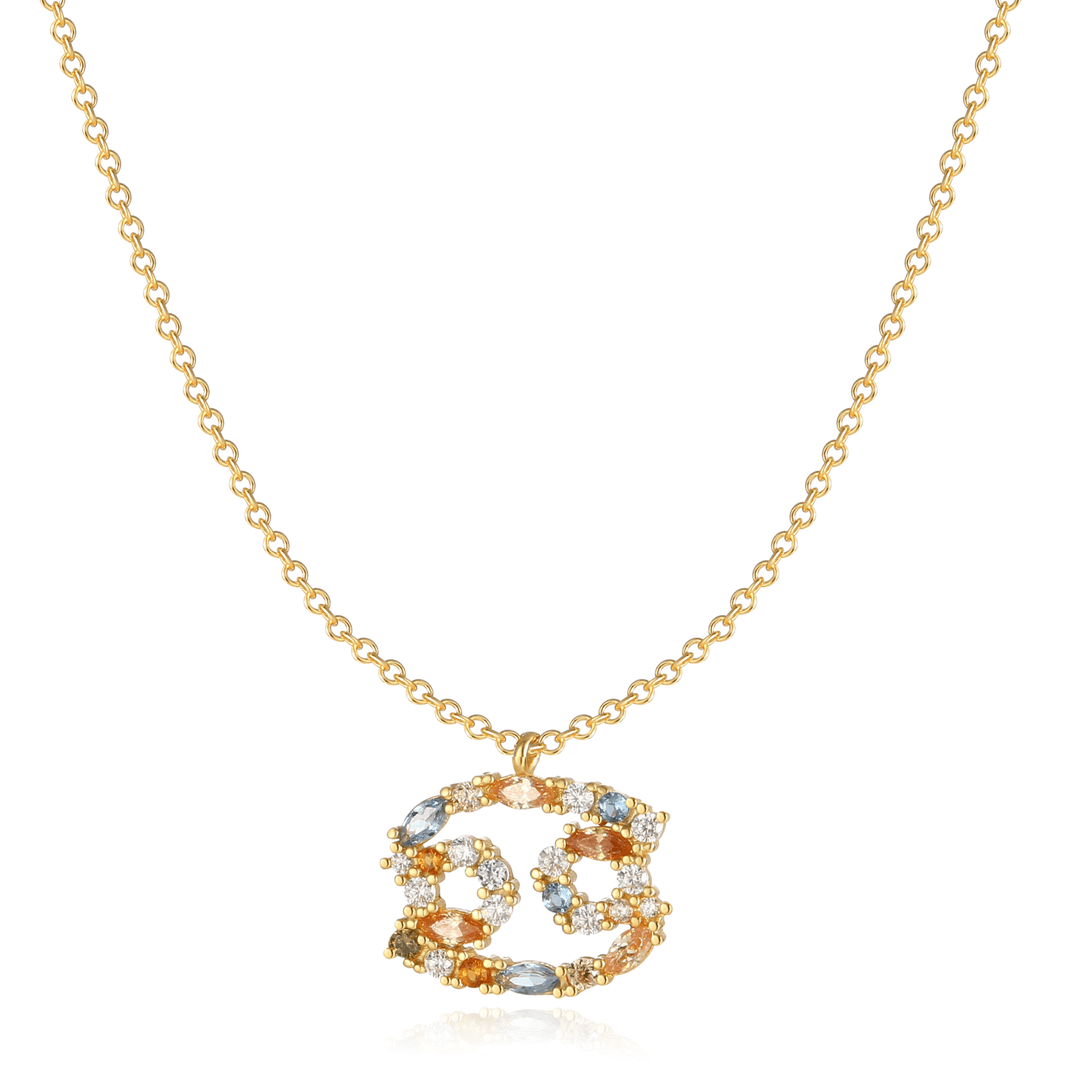 Sternzeichen-Kette | Silber Gold Stilvoll Einzigartig Verstellbar Langlebig-Gold-Krebs-Luzern Mode