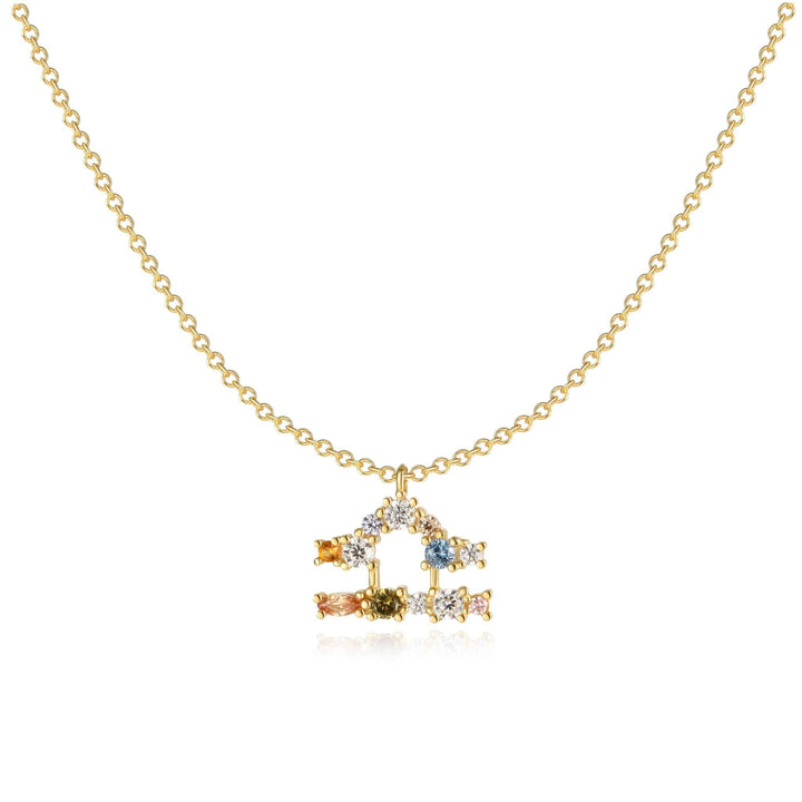 Sternzeichen-Kette | Silber Gold Stilvoll Einzigartig Verstellbar Langlebig-Gold-Waage-Luzern Mode