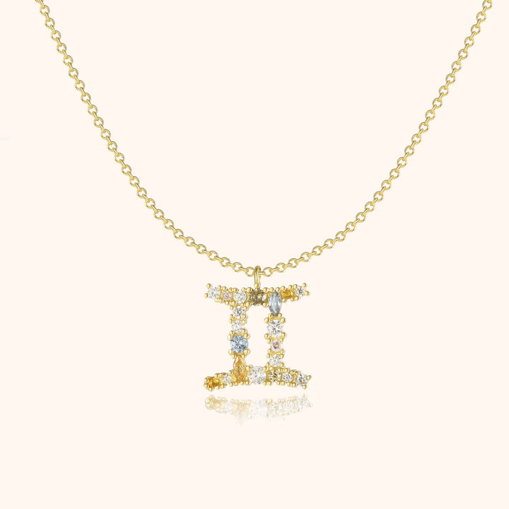 Sternzeichen-Kette | Silber Gold Stilvoll Einzigartig Verstellbar Langlebig-Gold-Zwillinge-Luzern Mode