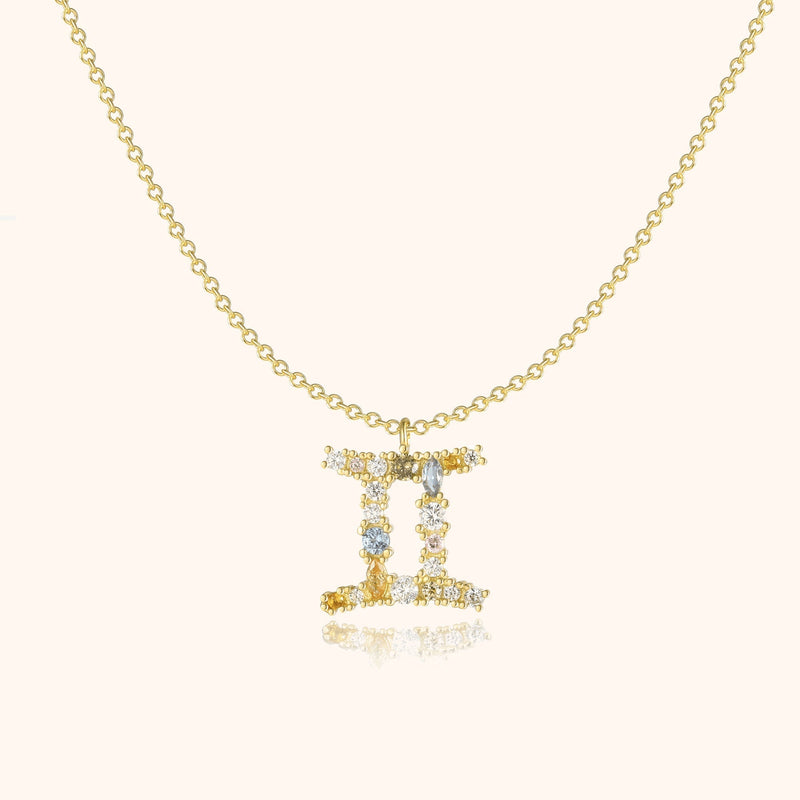 Sternzeichen-Kette | Silber Gold Stilvoll Einzigartig Verstellbar Langlebig-Gold-Zwillinge-Luzern Mode