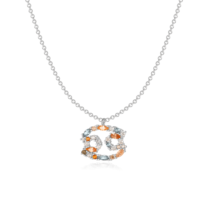 Sternzeichen-Kette | Silber Gold Stilvoll Einzigartig Verstellbar Langlebig-Silber-Krebs-Luzern Mode