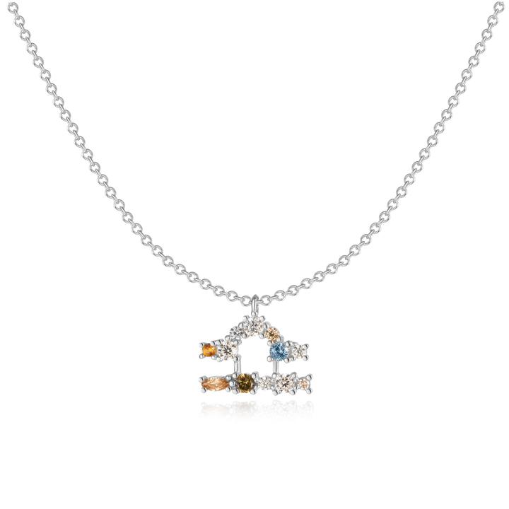 Sternzeichen-Kette | Silber Gold Stilvoll Einzigartig Verstellbar Langlebig-Silber-Waage-Luzern Mode