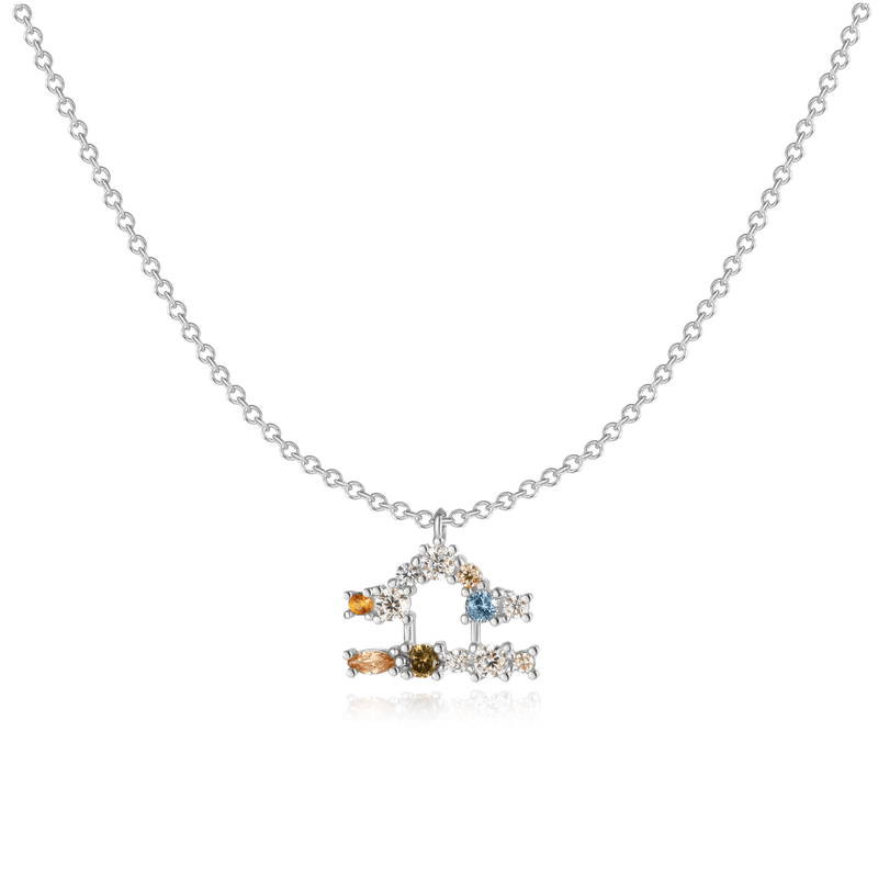 Sternzeichen-Kette | Silber Gold Stilvoll Einzigartig Verstellbar Langlebig-Silber-Waage-Luzern Mode