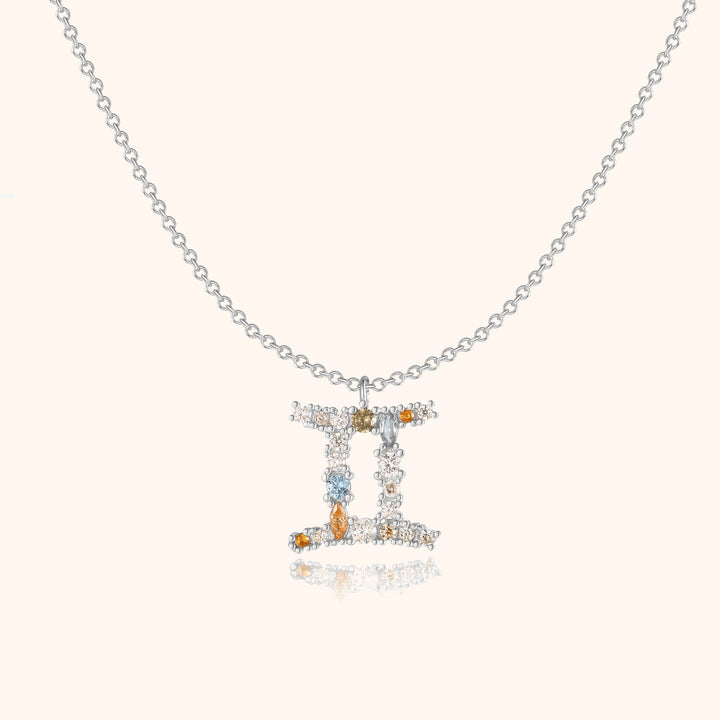 Sternzeichen-Kette | Silber Gold Stilvoll Einzigartig Verstellbar Langlebig-Silber-Zwillinge-Luzern Mode