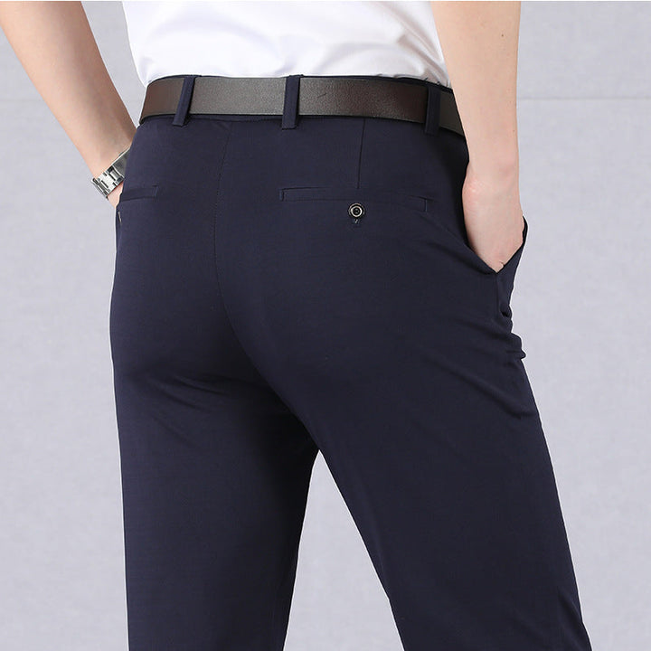Herren Chinohose Business Casual Slim Fit Anzughose-Blau-29-Luzern Mode