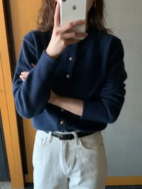 Damen Strickpullover mit Rundhalsausschnitt und Tasche-Luzern Mode