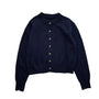 Damen Strickpullover mit Rundhalsausschnitt und Tasche-Marineblau-S-Luzern Mode