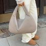 Geflochtene Damen Handtasche aus Leder für Alltag und Büro-Beige-Luzern Mode