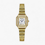 Luxus Damen Armbanduhr mit Strass und Edelstahlarmband-Gold-Luzern Mode