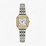 Luxus Damen Armbanduhr mit Strass und Edelstahlarmband-Weißgold-Luzern Mode