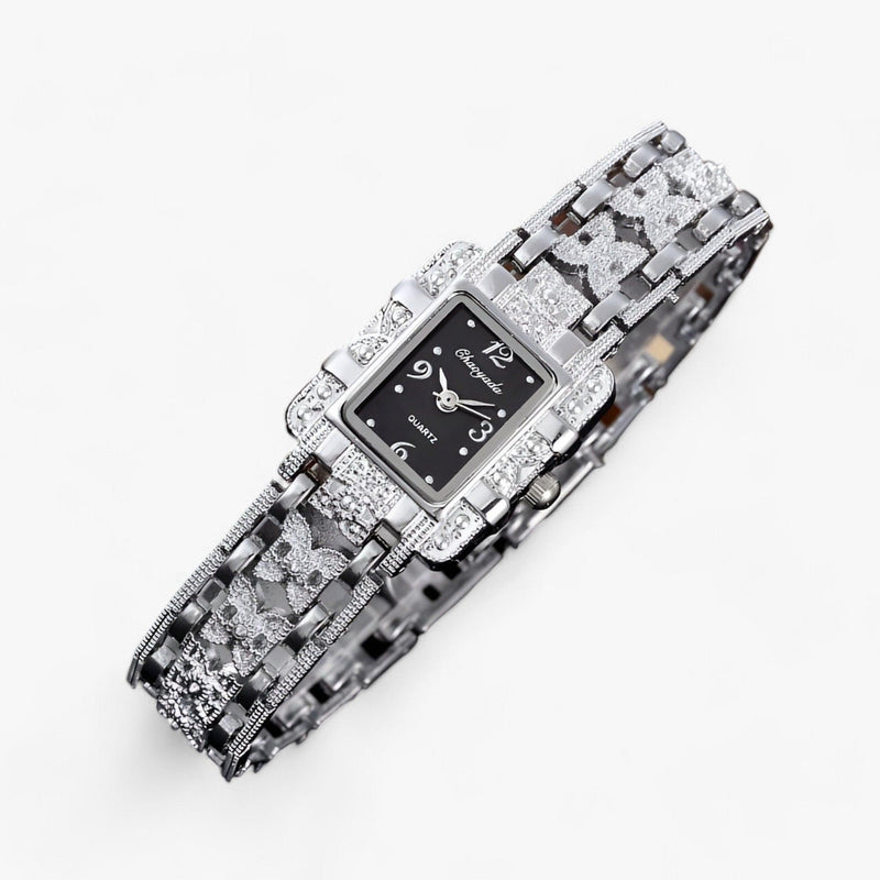 Damen Uhr | Subtil Rechteck Silber Stilvoll Langlebig Mit Steinen-Luzern Mode