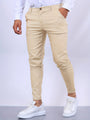 Herren Chinohose Slim Fit mit Stretch für Freizeit und Büro-Khaki-S-Luzern Mode