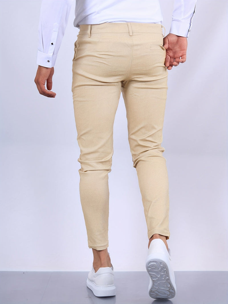 Herren Chinohose Slim Fit mit Stretch für Freizeit und Büro-Luzern Mode