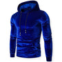 Herren Samt Hoodie Rückseite - Bequemer Kapuzenpullover-Blau-S-Luzern Mode