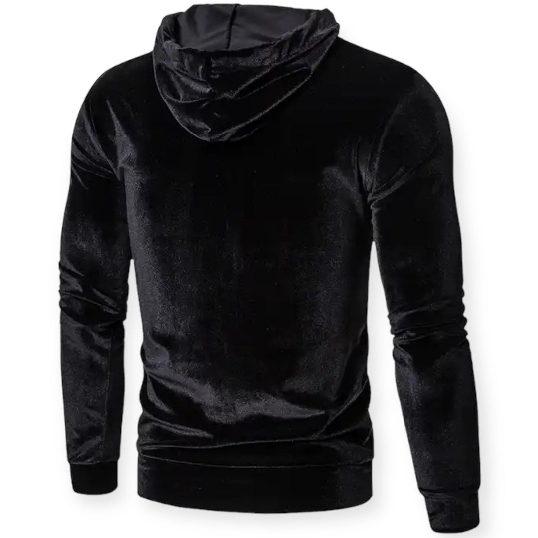 Herren Samt Hoodie Rückseite - Bequemer Kapuzenpullover-Luzern Mode