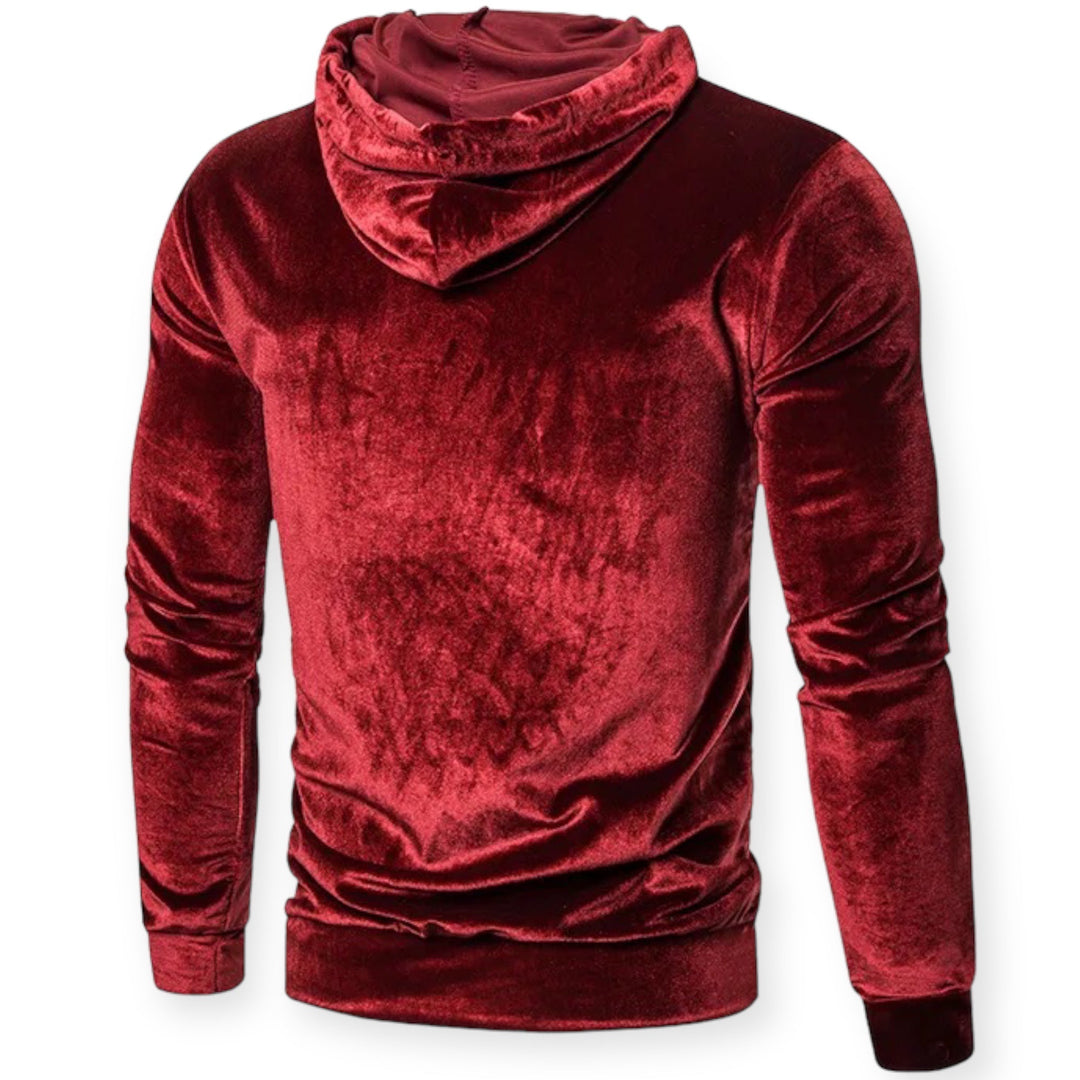 Herren Samt Hoodie Rückseite - Bequemer Kapuzenpullover-Luzern Mode