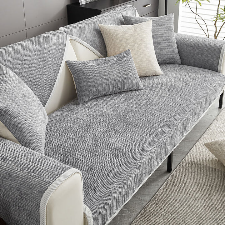 Sofaüberzug | Stilvoll Nachhaltig Antikratz Weich Bequem Vielseitig-Grau-70*70 cm-Luzern Mode