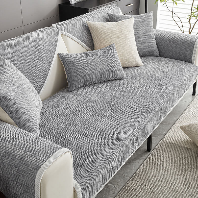 Sofaüberzug | Stilvoll Nachhaltig Antikratz Weich Bequem Vielseitig-Grau-70*70 cm-Luzern Mode