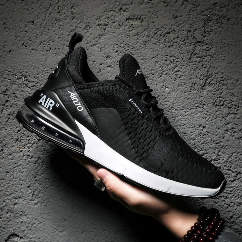 Unisex Sneaker mit Luftpolster-Sohle für Komfort und Stil-Schwarz-39-Luzern Mode
