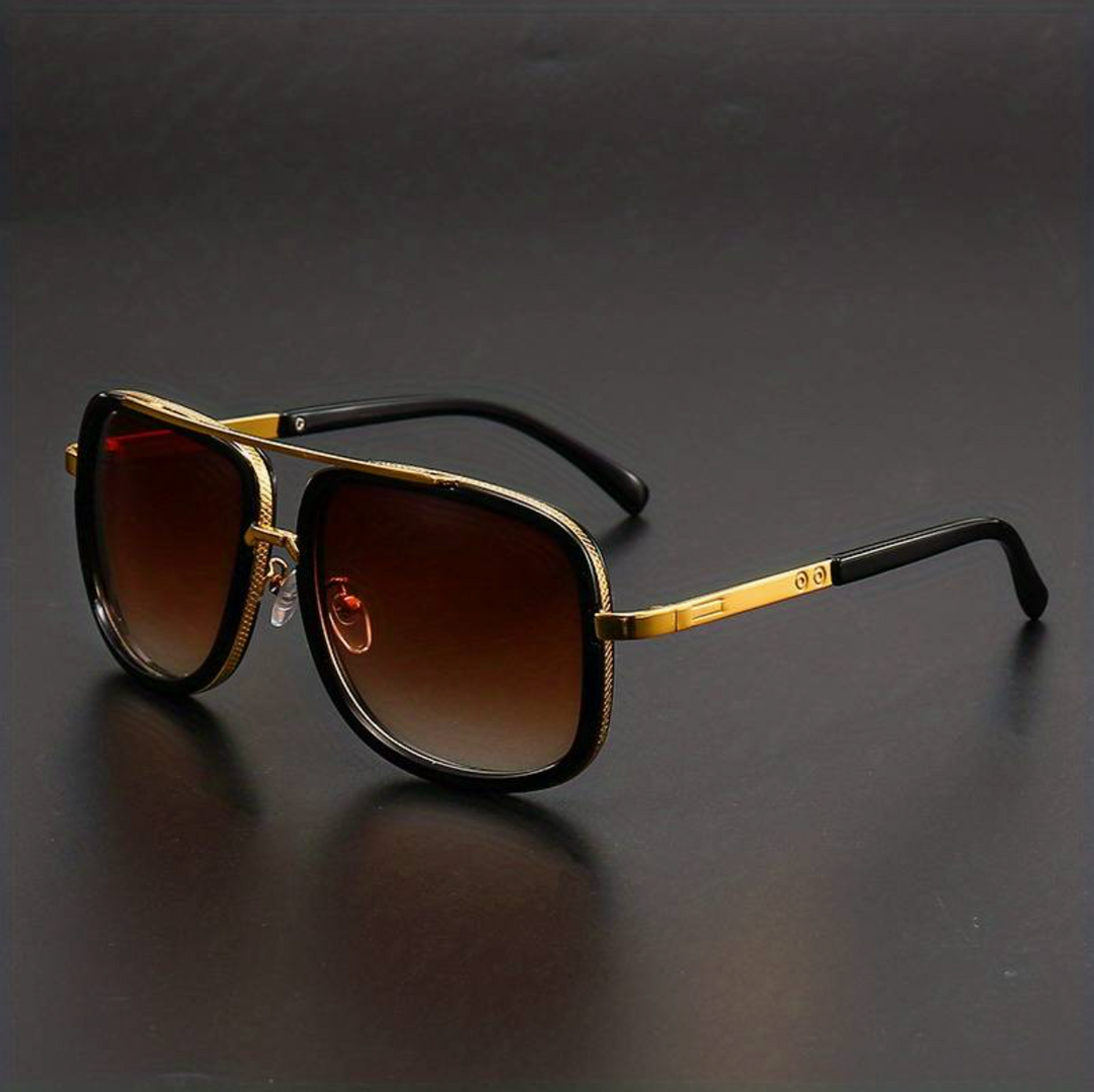 UV400 Sonnenbrille Unisex | Edler Sommer-Look | Leichter Rahmen mit Stil-Braun-Luzern Mode