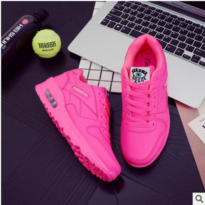 Damen Sneaker mit Augenmotiv - Bequeme Freizeitschuhe-Fuchsia-35-Luzern Mode